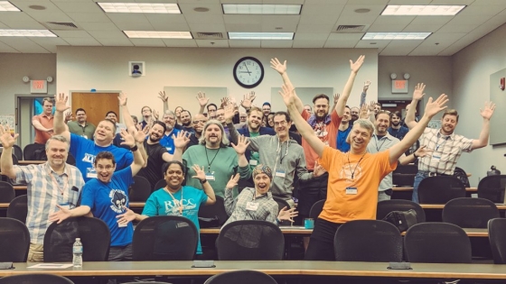 Group photo of excited chattanooga camp attendees 